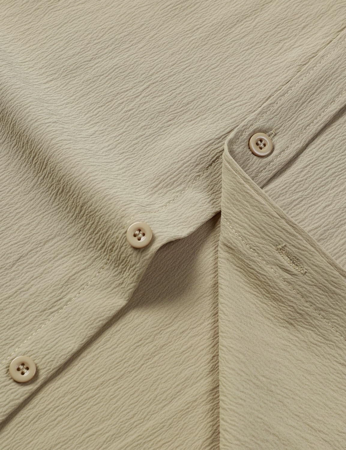 image:imageJEMITOP Mens Stretch Wrinkle Free Texture ShirtsKhaki