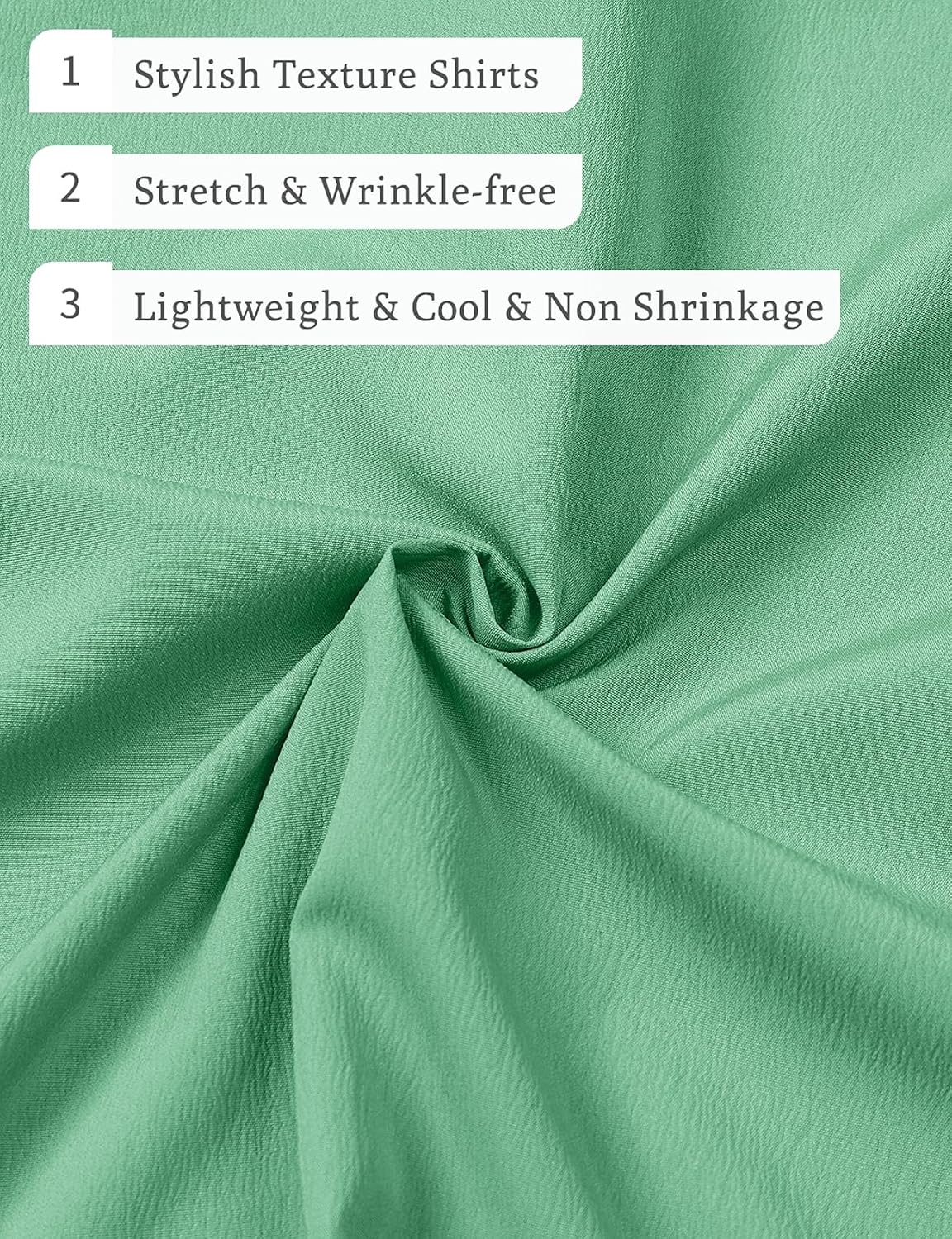 image:imageJEMITOP Mens Stretch Wrinkle Free Texture ShirtsMint Green