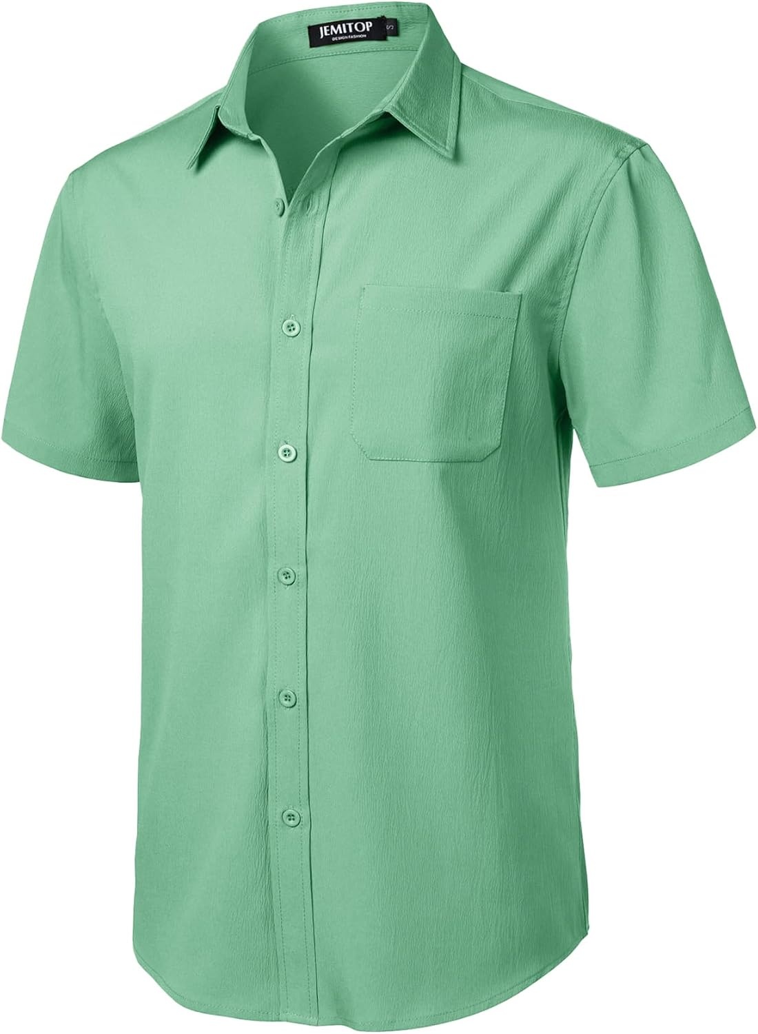 image:imageJEMITOP Mens Stretch Wrinkle Free Texture ShirtsMint Green