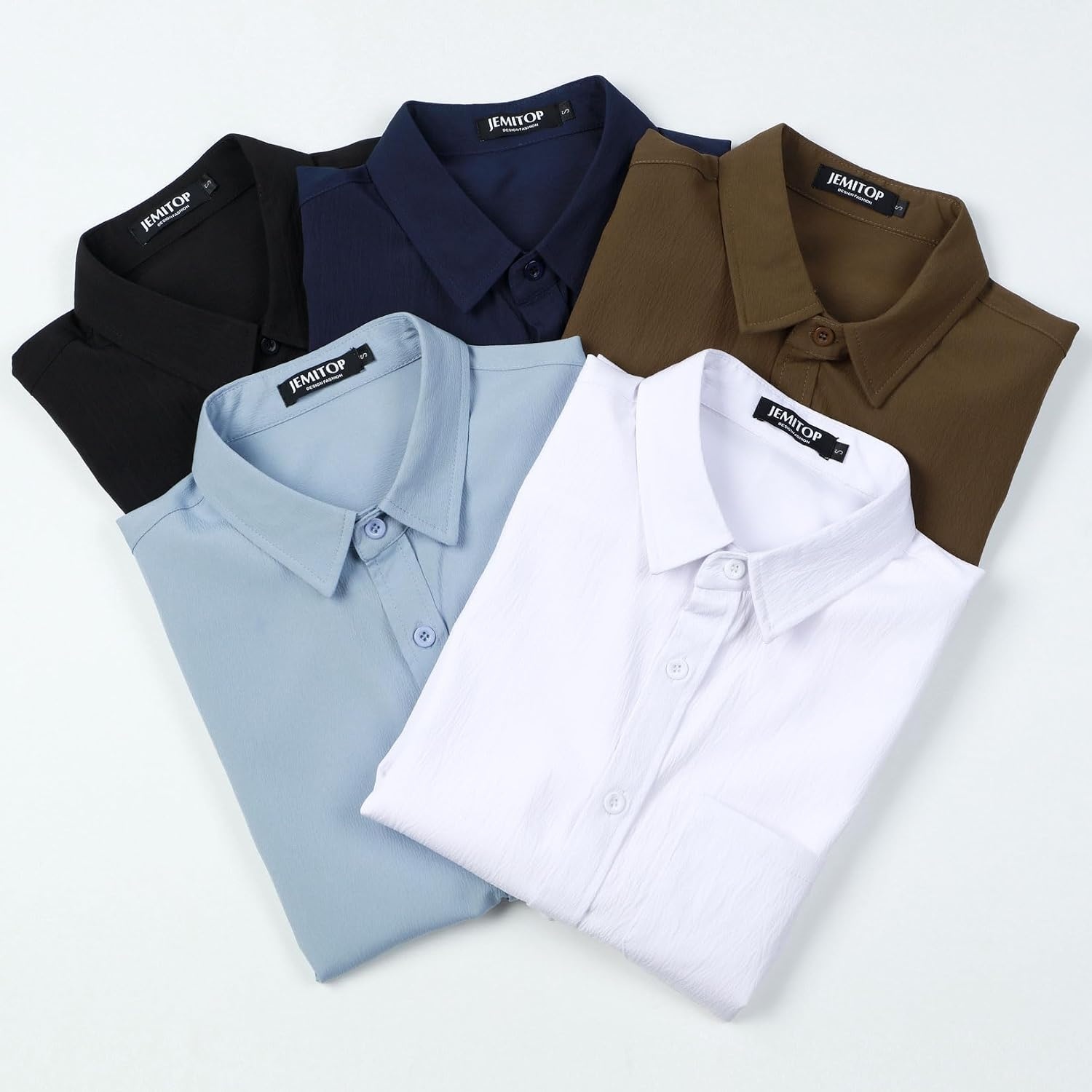 image:imageJEMITOP Mens Stretch Wrinkle Free Texture ShirtsNavy Blue