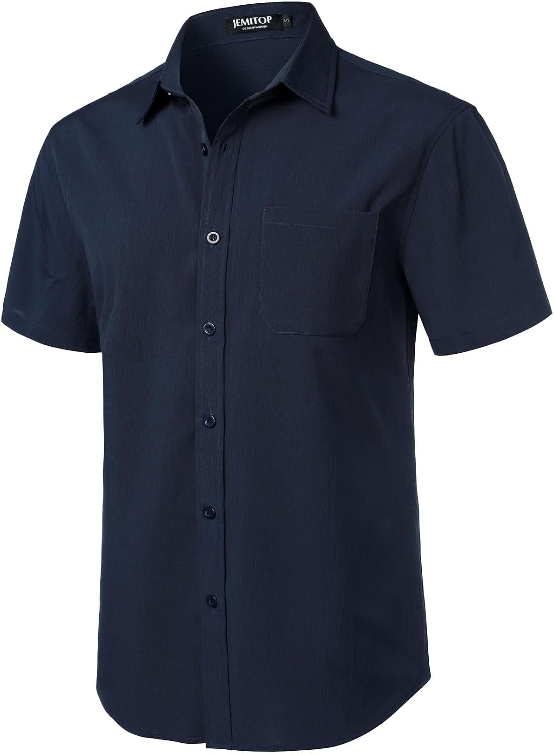 image:imageJEMITOP Mens Stretch Wrinkle Free Texture ShirtsNavy Blue