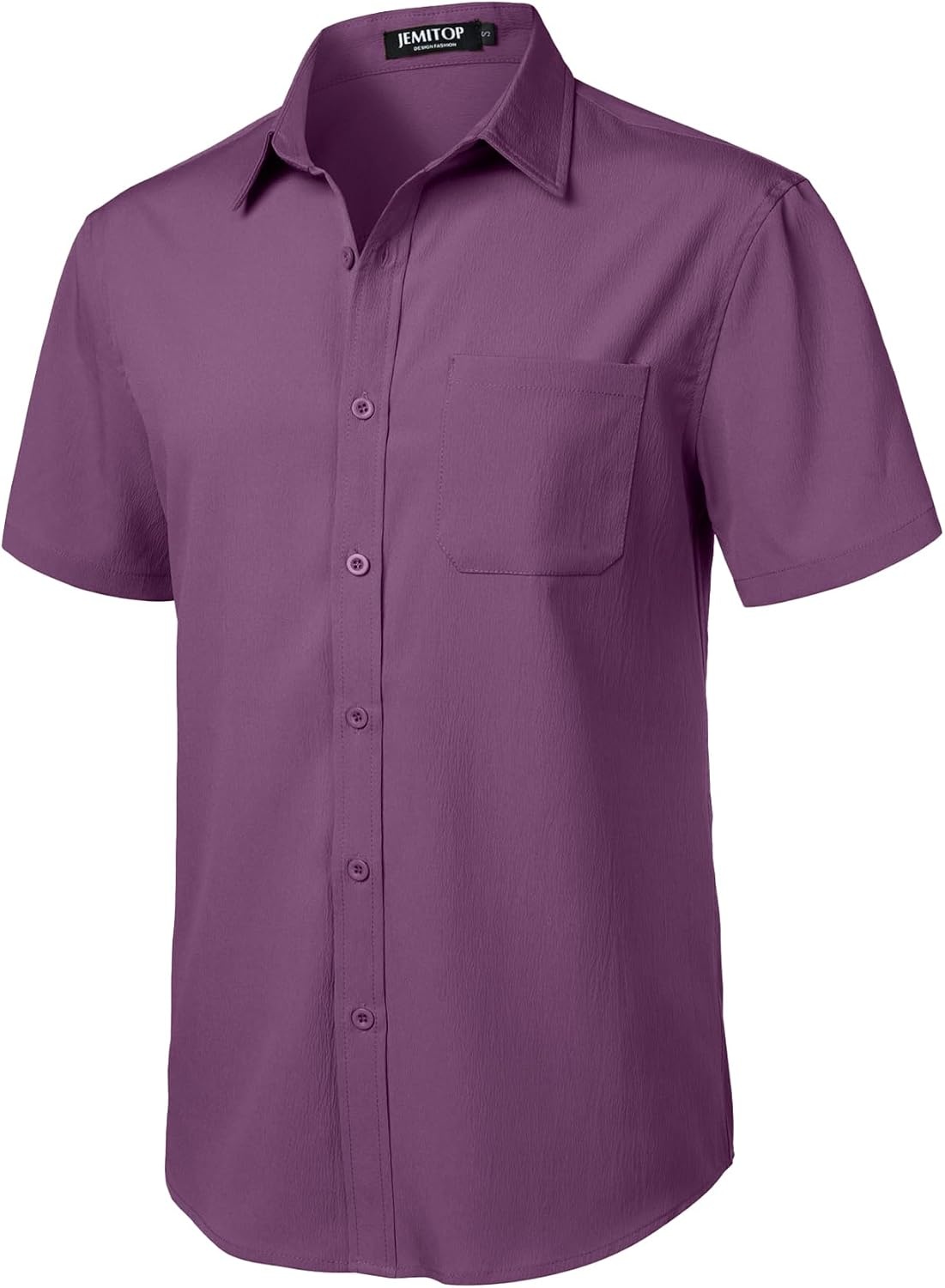 image:imageJEMITOP Mens Stretch Wrinkle Free Texture ShirtsPurple