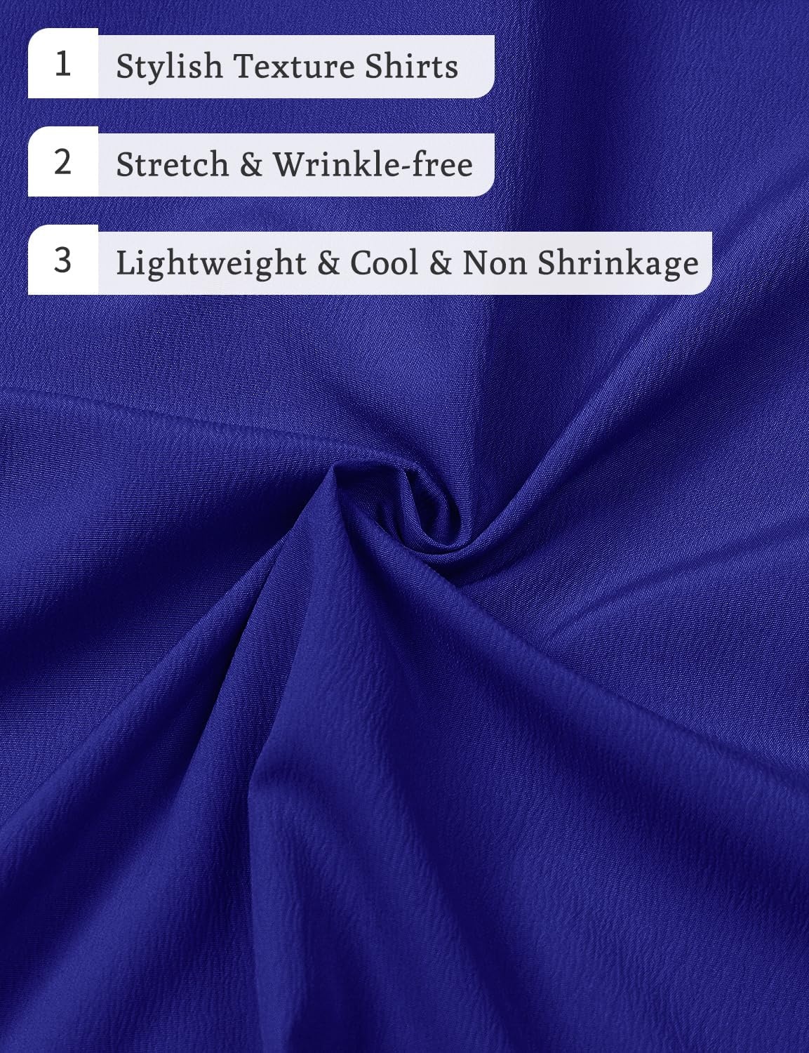 image:imageJEMITOP Mens Stretch Wrinkle Free Texture ShirtsRoyal Blue