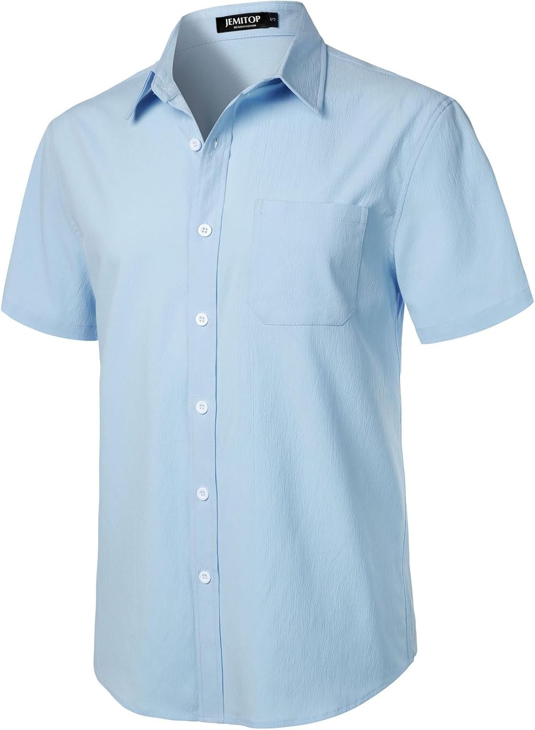 image:imageJEMITOP Mens Stretch Wrinkle Free Texture ShirtsSky Blue
