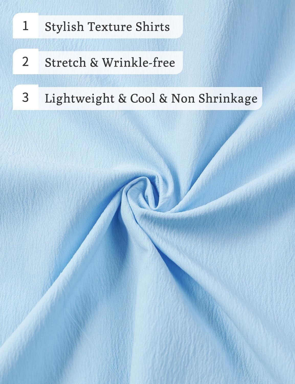 image:imageJEMITOP Mens Stretch Wrinkle Free Texture ShirtsSky Blue