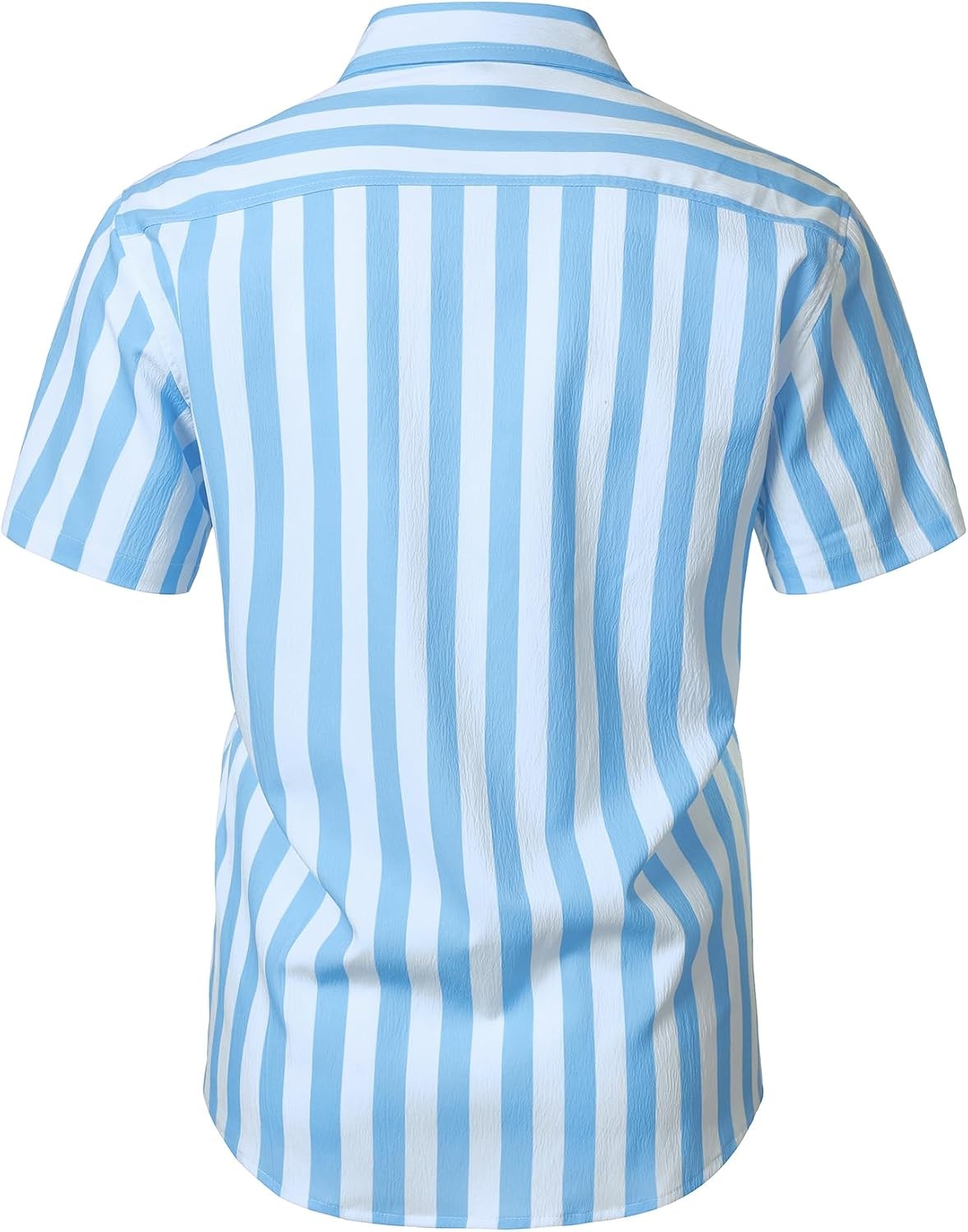 image:imageJEMITOP Mens Stretch Wrinkle Free Texture ShirtsWhite Blue Striped