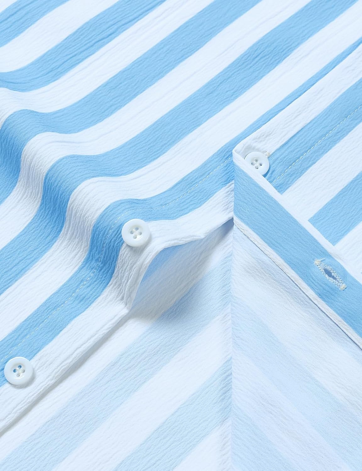 image:imageJEMITOP Mens Stretch Wrinkle Free Texture ShirtsWhite Blue Striped