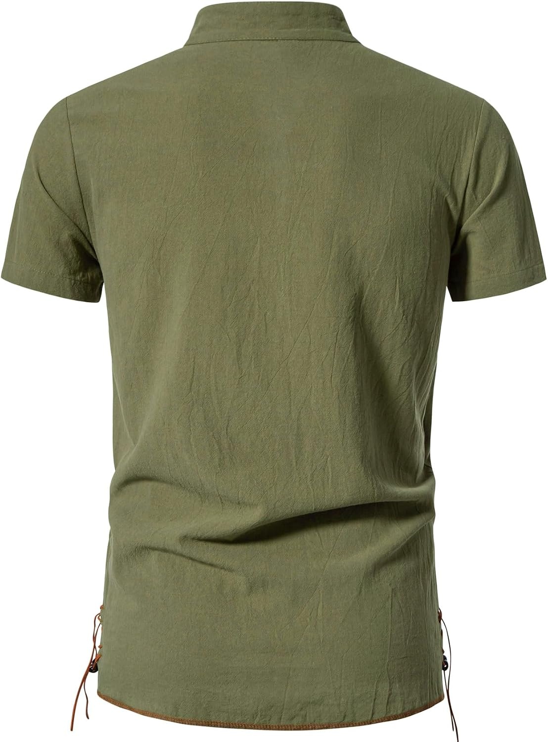 image:imageJEMITOP Mens Vintage Short Sleeve Renaissance ShirtArmy Green