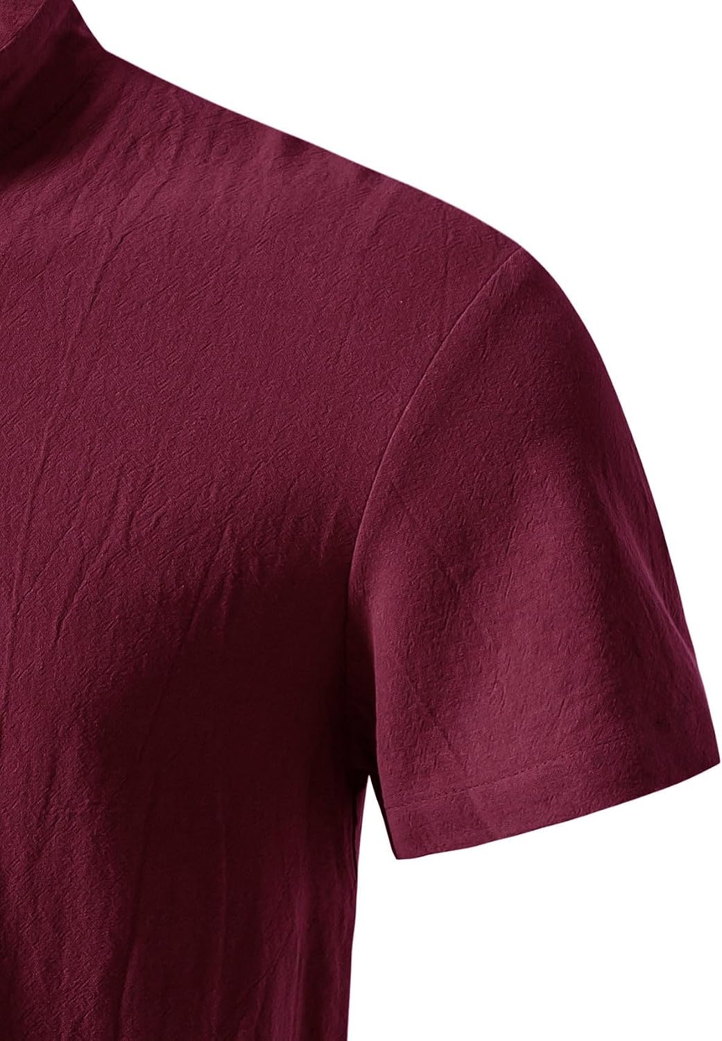 image:imageJEMITOP Mens Vintage Short Sleeve Renaissance ShirtBurgundy