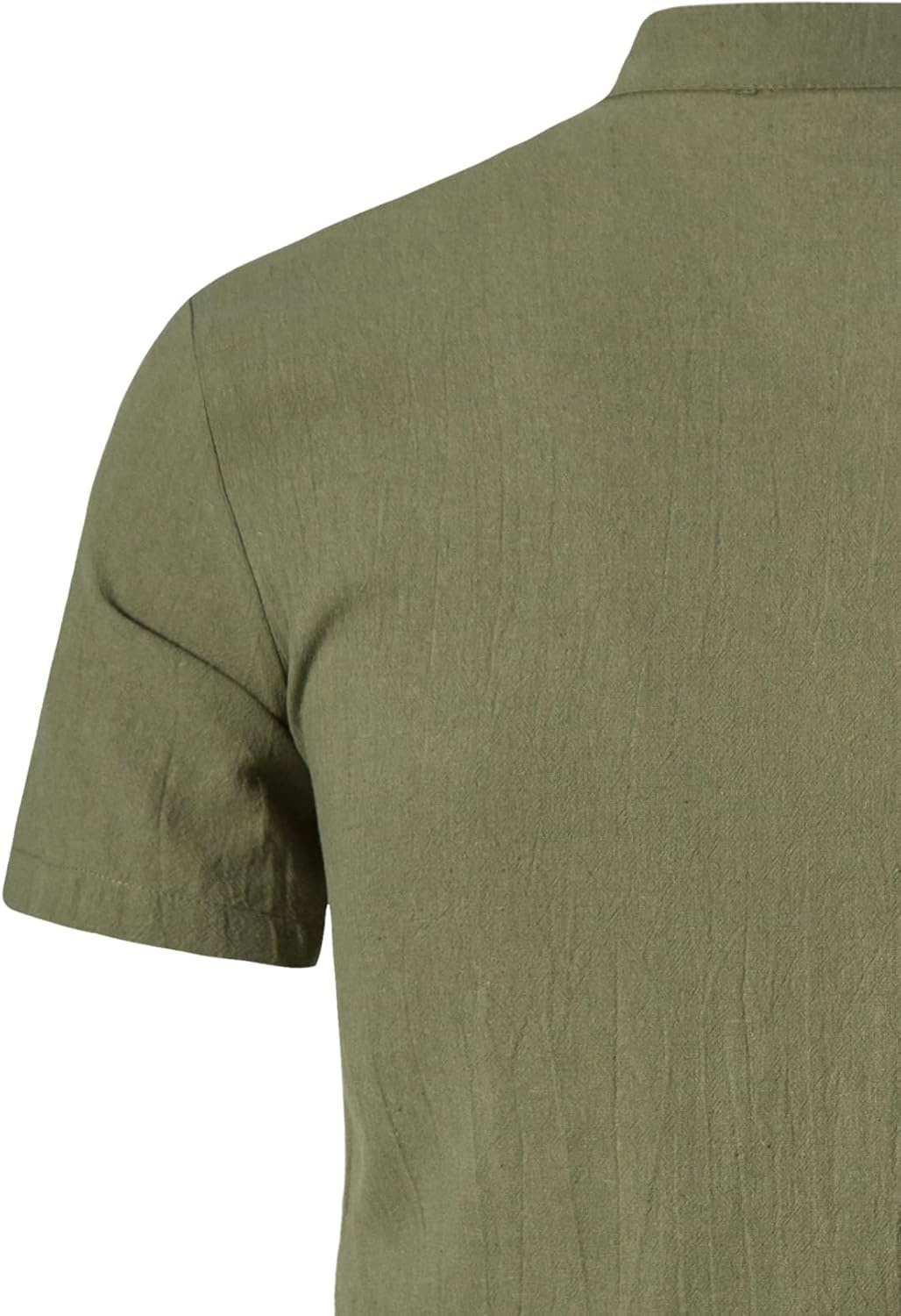 image:imageJEMITOP Mens Vintage Short Sleeve Renaissance ShirtSolid Army Green