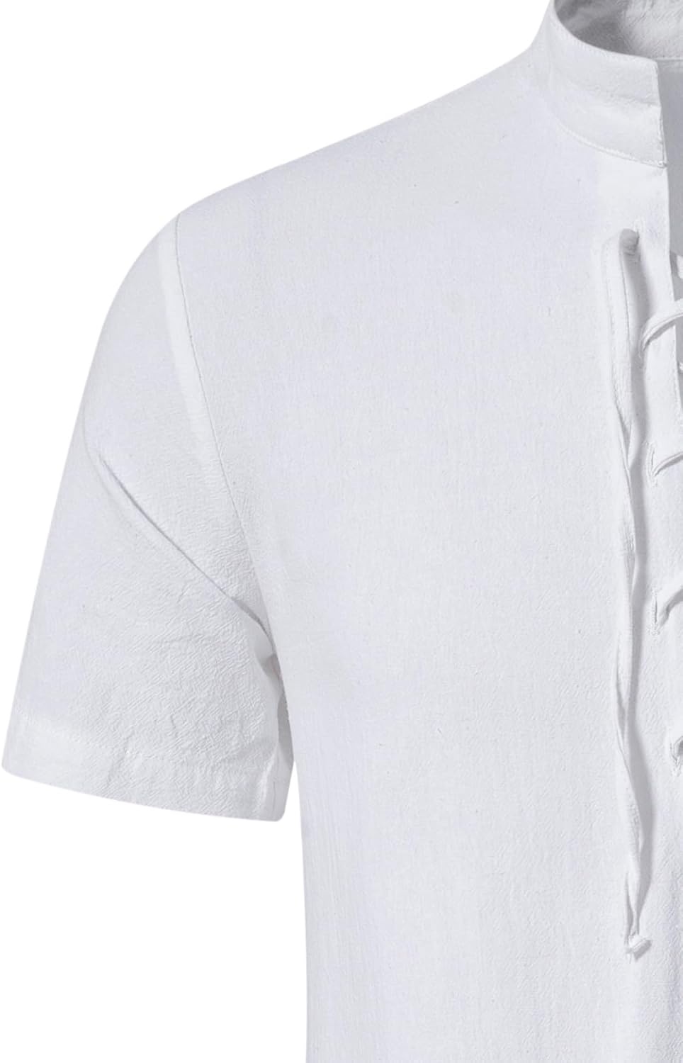 image:imageJEMITOP Mens Vintage Short Sleeve Renaissance ShirtSolid White