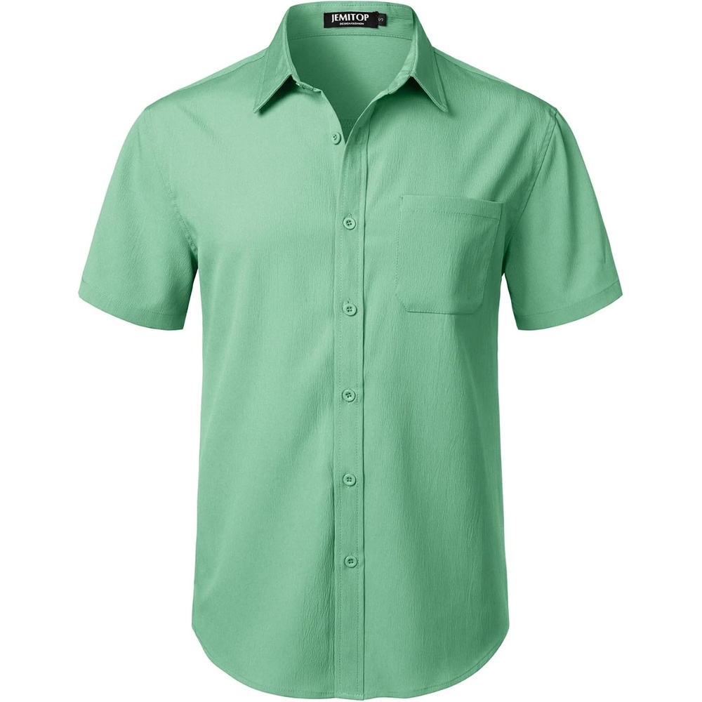 image:imageJEMITOP Mens Stretch Wrinkle Free Texture ShirtsMint Green