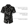 JEMITOP Mens Casual Cuban Collar Hawaiian Shirts(Black)