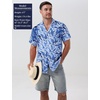 JEMITOP Mens Casual Cuban Collar Hawaiian Shirts(Blue)