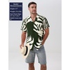 JEMITOP Mens Casual Cuban Collar Hawaiian Shirts(Dark Green)