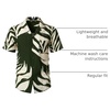 JEMITOP Mens Casual Cuban Collar Hawaiian Shirts(Dark Green)