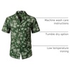 JEMITOP Mens Casual Cuban Collar Hawaiian Shirts(Forest Green)