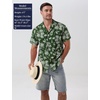 JEMITOP Mens Casual Cuban Collar Hawaiian Shirts(Forest Green)