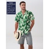 JEMITOP Mens Casual Cuban Collar Hawaiian Shirts(Green)