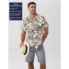 JEMITOP Mens Casual Cuban Collar Hawaiian Shirts(Khaki)