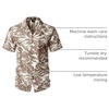 JEMITOP Mens Casual Cuban Collar Hawaiian Shirts(Khaki)