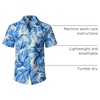 JEMITOP Mens Casual Cuban Collar Hawaiian Shirts(Light Blue)