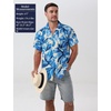 JEMITOP Mens Casual Cuban Collar Hawaiian Shirts(Light Blue)