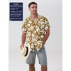JEMITOP Mens Casual Cuban Collar Hawaiian Shirts(Mustard Yellow)