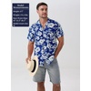 JEMITOP Mens Casual Cuban Collar Hawaiian Shirts(Royal Blue)