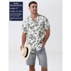 JEMITOP Mens Casual Cuban Collar Hawaiian Shirts(White)