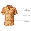 JEMITOP Mens Casual Cuban Collar Hawaiian Shirts(Yellow)