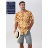 JEMITOP Mens Casual Cuban Collar Hawaiian Shirts(Yellow)