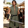 JEMITOP Mens Renaissance Viking Knight Costume Robe Without Belt(Army Green)