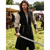 JEMITOP Mens Renaissance Viking Knight Costume Robe Without Belt(Black)