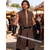 JEMITOP Mens Renaissance Viking Knight Costume Robe Without Belt(Brown)