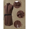 JEMITOP Mens Renaissance Viking Knight Costume Robe Without Belt(Brown)