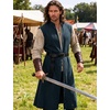 JEMITOP Mens Renaissance Viking Knight Costume Robe Without Belt(Navy Blue)