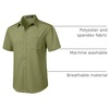 JEMITOP Mens Stretch Wrinkle Free Texture Shirts(Army Green)