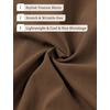 JEMITOP Mens Stretch Wrinkle Free Texture Shirts(Brown)