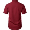 JEMITOP Mens Stretch Wrinkle Free Texture Shirts(Burgundy)