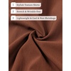 JEMITOP Mens Stretch Wrinkle Free Texture Shirts(Burnt Orange)