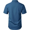 JEMITOP Mens Stretch Wrinkle Free Texture Shirts(Dark Blue)