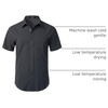 JEMITOP Mens Stretch Wrinkle Free Texture Shirts(Dark Grey)