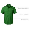 JEMITOP Mens Stretch Wrinkle Free Texture Shirts(Green)