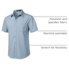 JEMITOP Mens Stretch Wrinkle Free Texture Shirts(Light Blue)