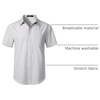 JEMITOP Mens Stretch Wrinkle Free Texture Shirts(Light Grey)