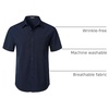 JEMITOP Mens Stretch Wrinkle Free Texture Shirts(Navy Blue)