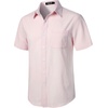 JEMITOP Mens Stretch Wrinkle Free Texture Shirts(Pink)