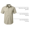 JEMITOP Mens Stretch Wrinkle Free Texture Shirts(Tan)