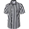 JEMITOP Mens Stretch Wrinkle Free Texture Shirts(White Black Striped)